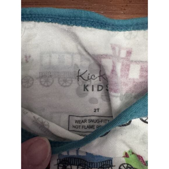 Kickee Pants Bamboo 2 Piece Christmas Train Pjs Sz 2T - Picture 3 of 7